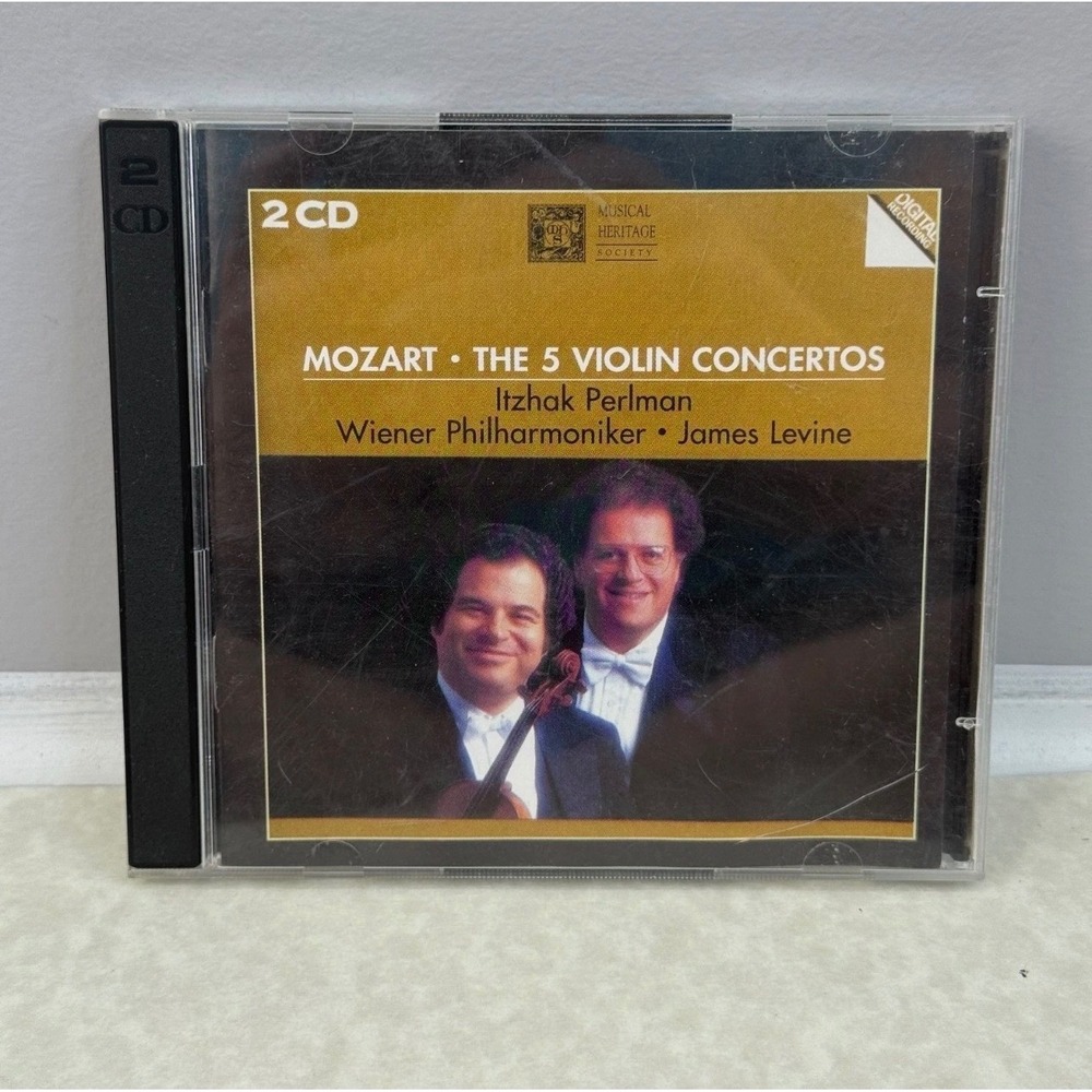 Mozart The 5 Violin Concertos Itzhak Perlman James Levine 2-CD Set 524372T
